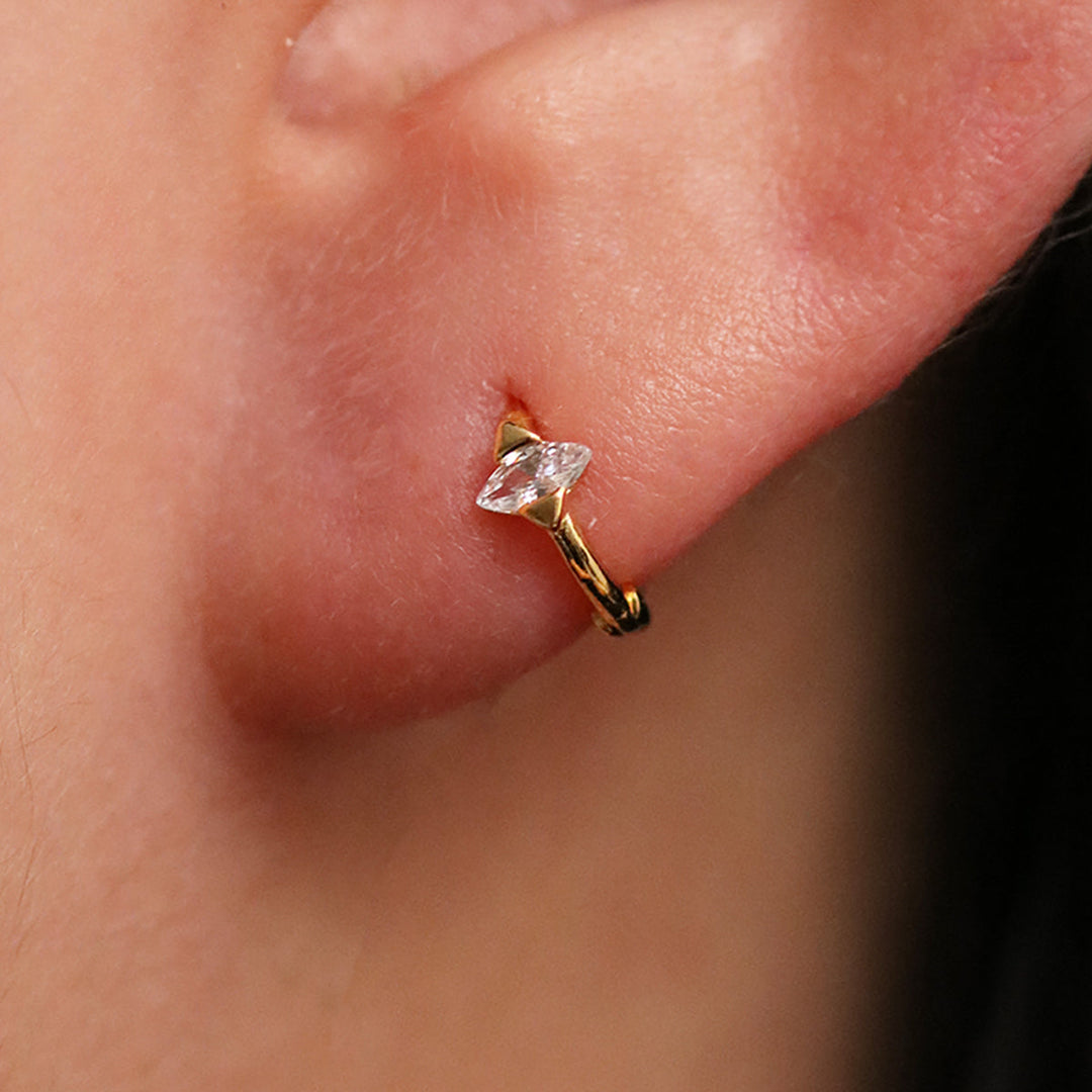 Encased Cubic Huggie Earring-1