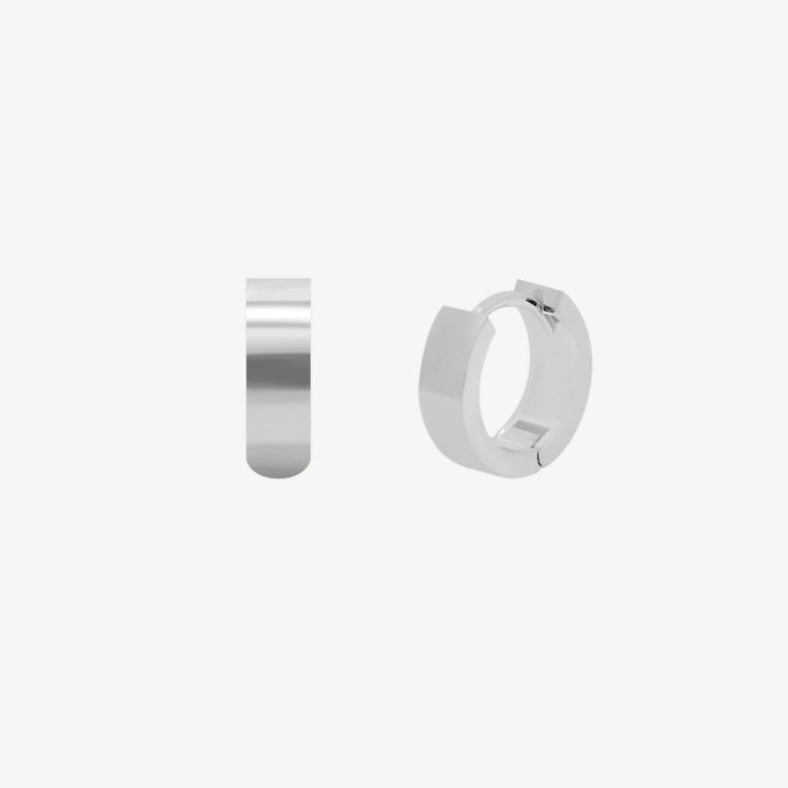 Flat Edge Huggie Earrings-5