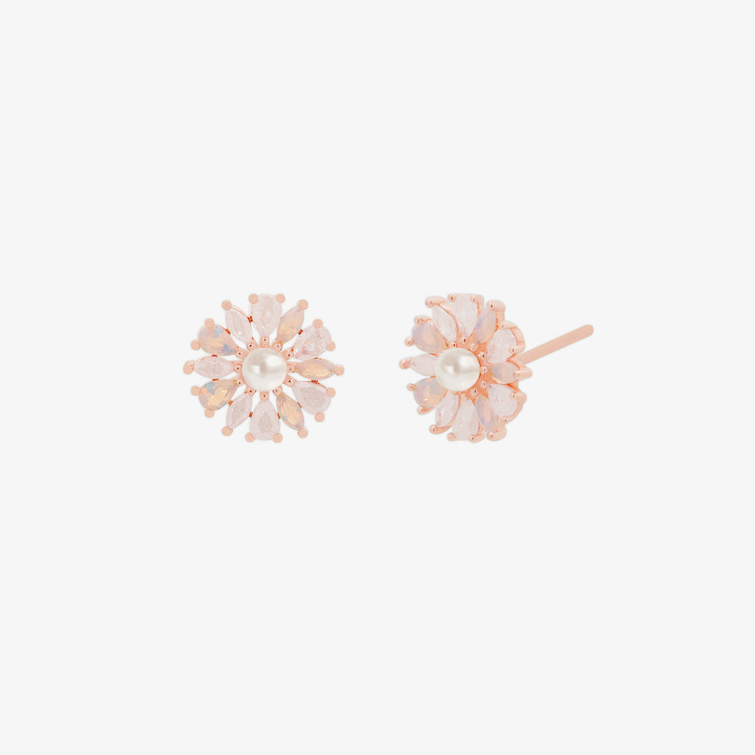 Daisy Pearl and Moonstone Earrings-5