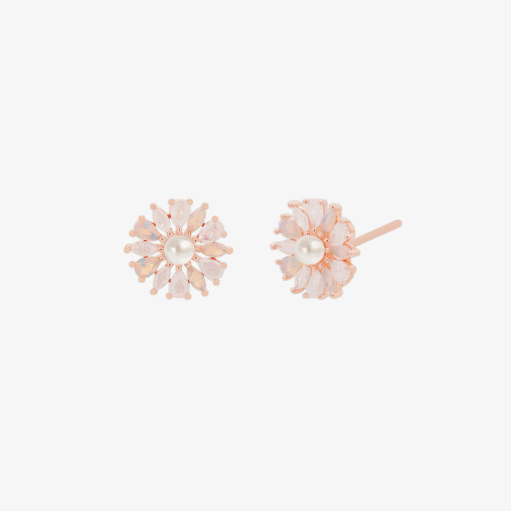 Daisy Pearl and Moonstone Earrings-5