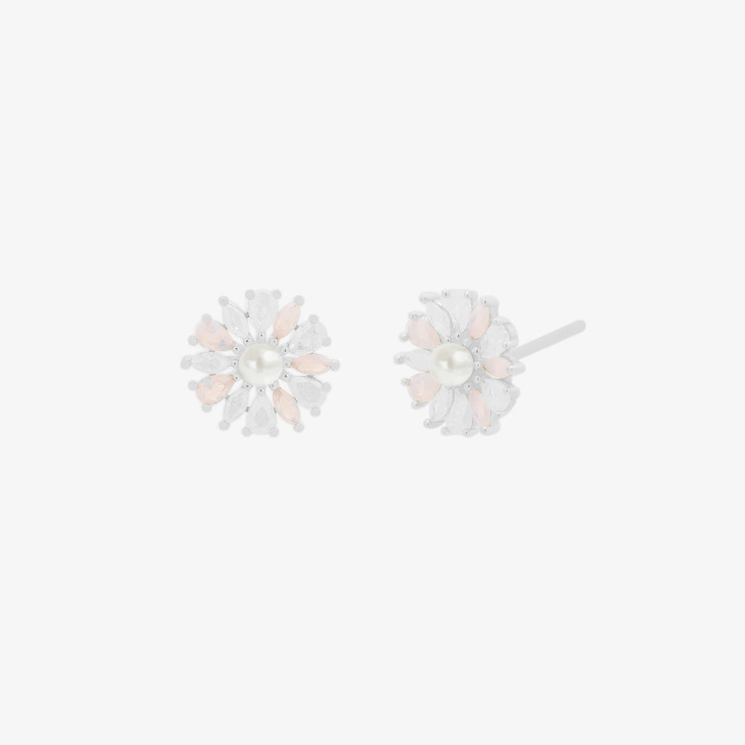 Daisy Pearl and Moonstone Earrings-4