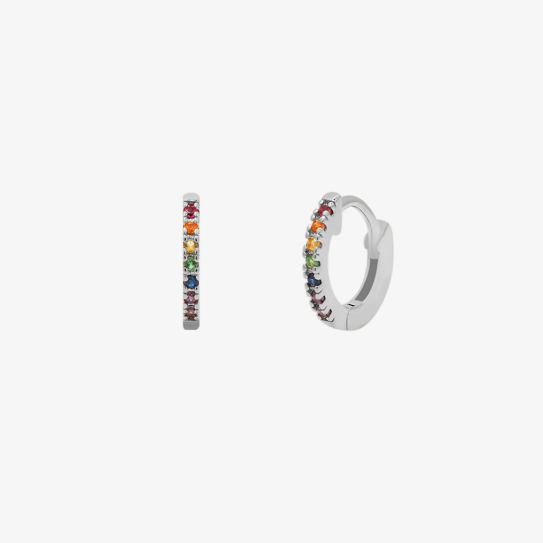 Mini Rainbow Huggie Earrings-5