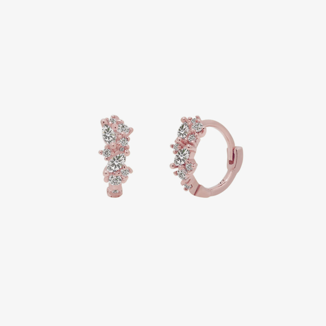Cubic Cluster Huggie Earrings-6