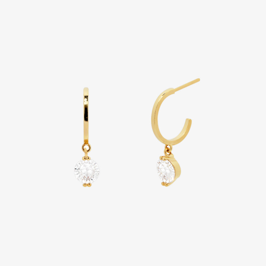Cubic Dangle Semi-Hoop Earrings
