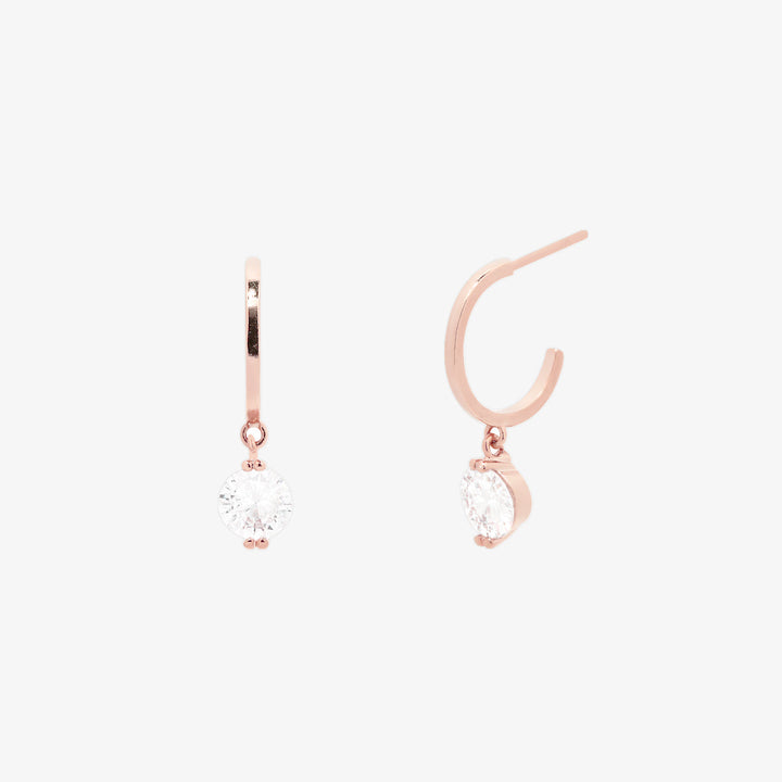 Cubic Dangle Semi-Hoop Earrings-5