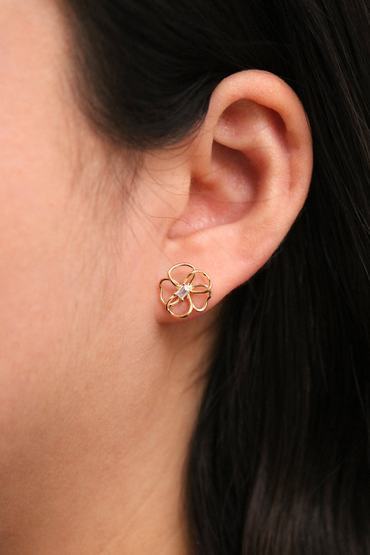 Flower Silhouette Earrings-2