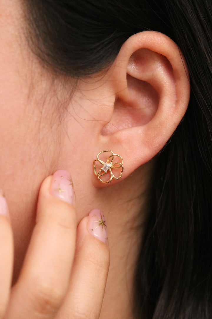 Flower Silhouette Earrings-3