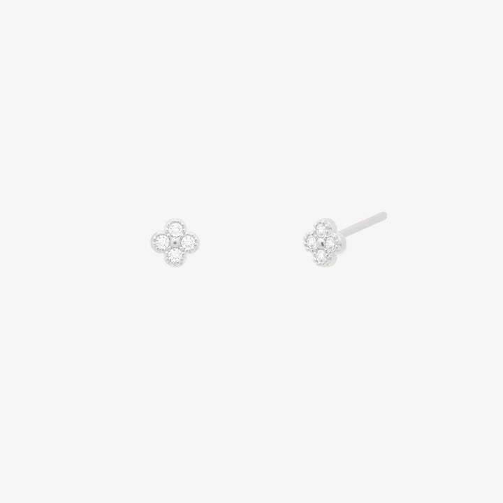 Clover Sparkle Stud Earrings-4
