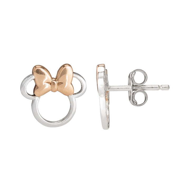 Disney Mickey & Minnie Sterling Silver 925 Mouse Two Tone Stud Earrings E901880TL.PH