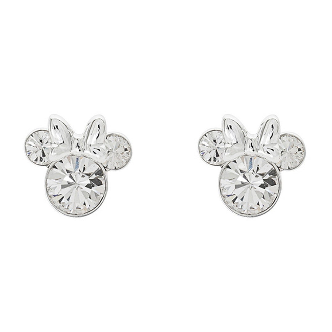 Disney Mickey & Minnie Sterling Silver 925 Mouse April Birthstone Crystal Stud Earrings E905162RAPRL.PH