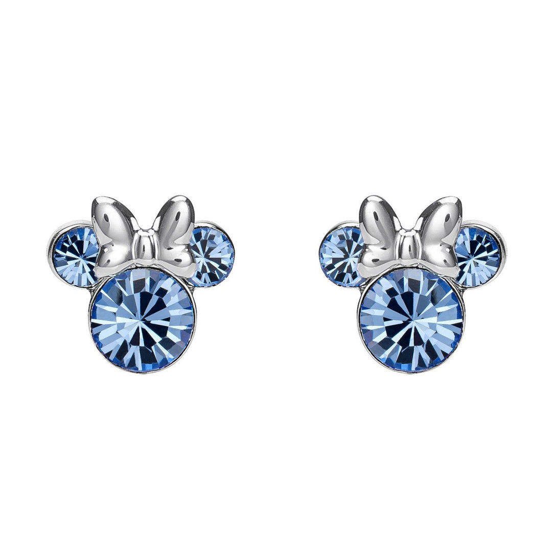 Disney Mickey & Minnie Sterling Silver 925 Mouse December Birthstone Crystal Stud Earrings E905162RDECL.PH