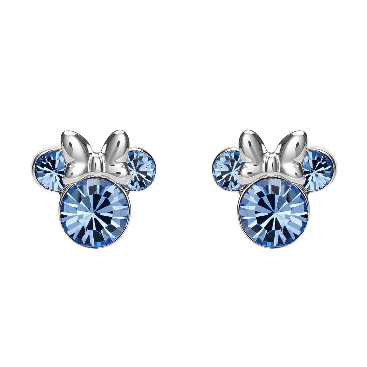Disney Mickey & Minnie Sterling Silver 925 Mouse December Birthstone Crystal Stud Earrings E905162RDECL.PH