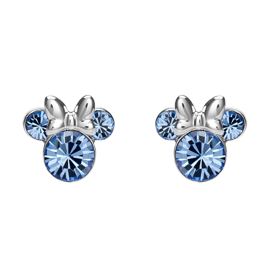 Disney Mickey & Minnie Sterling Silver Mouse December Birthstone Crystal Stud Earrings E905162RDECL PH