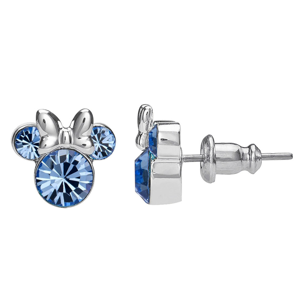 Disney Mickey & Minnie Sterling Silver Mouse December Birthstone Crystal Stud Earrings E905162RDECL PH