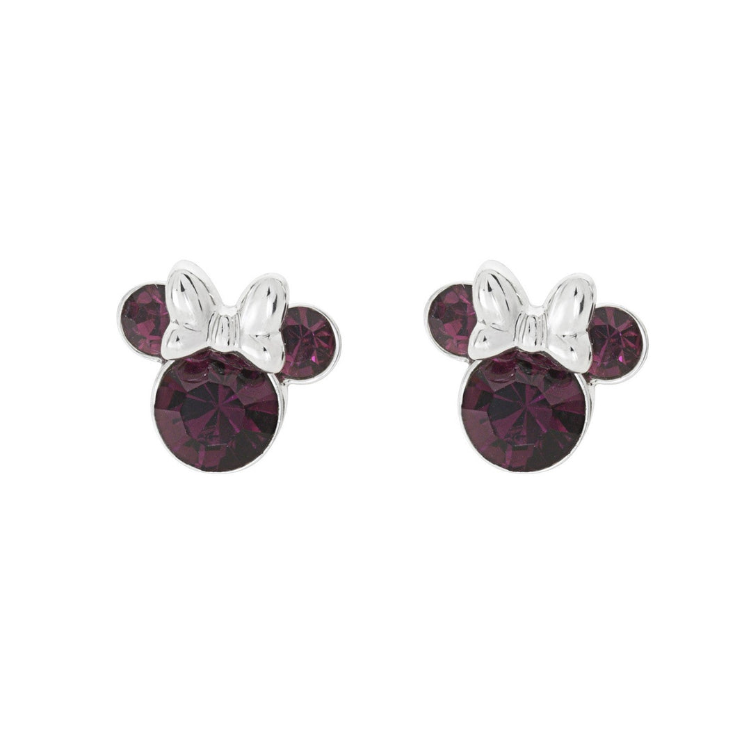 Disney Mickey & Minnie Sterling Silver 925 Mouse February Birthstone Crystal Stud Earrings E905162RFEBL.PH