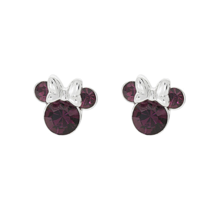 Disney Mickey & Minnie Sterling Silver 925 Mouse February Birthstone Crystal Stud Earrings E905162RFEBL.PH