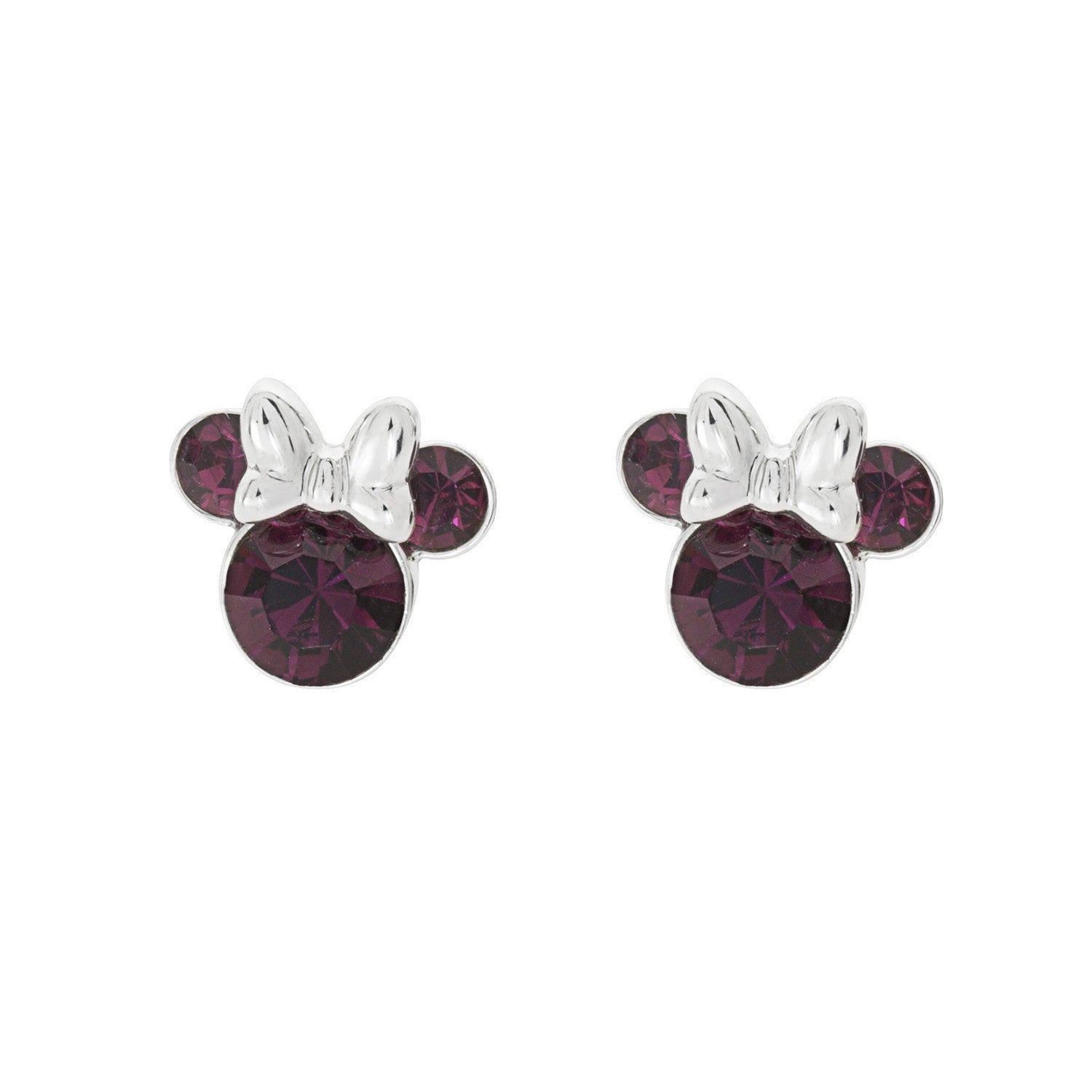 Disney Mickey & Minnie Sterling Silver 925 Mouse February Birthstone Crystal Stud Earrings E905162RFEBL.PH