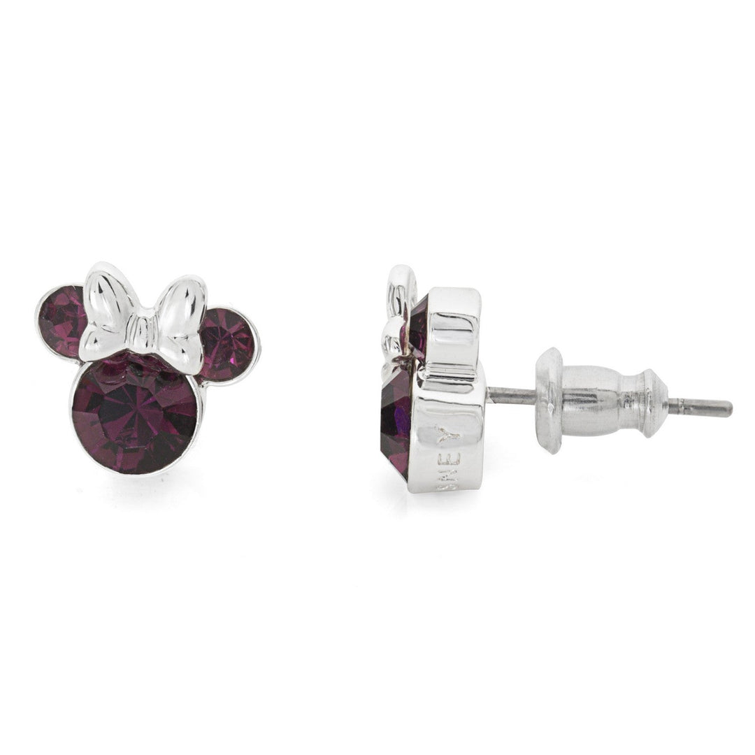 Disney Mickey & Minnie Sterling Silver 925 Mouse February Birthstone Crystal Stud Earrings E905162RFEBL.PH