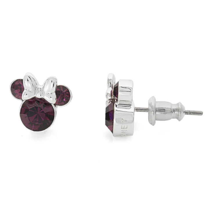 Disney Mickey & Minnie Sterling Silver 925 Mouse February Birthstone Crystal Stud Earrings E905162RFEBL.PH