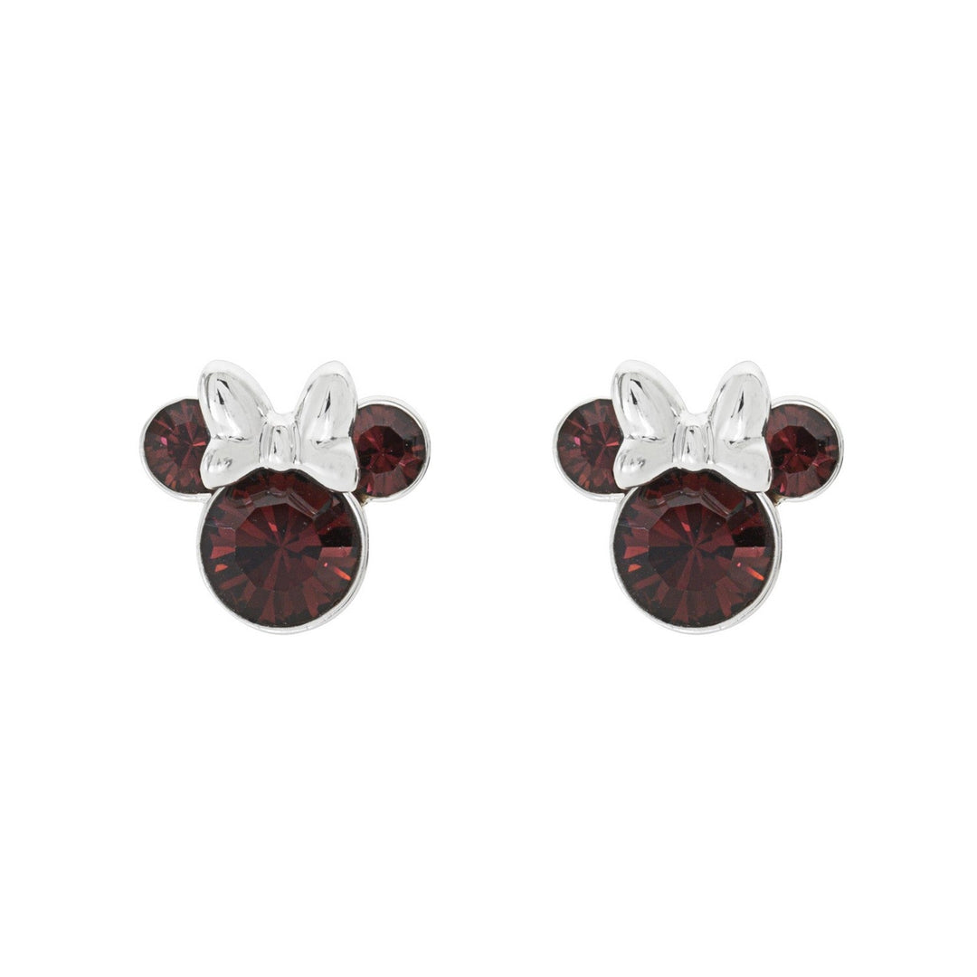 Disney Mickey & Minnie Sterling Silver 925 Mouse January Birthstone Crystal Stud Earrings E905162RJANL.PH