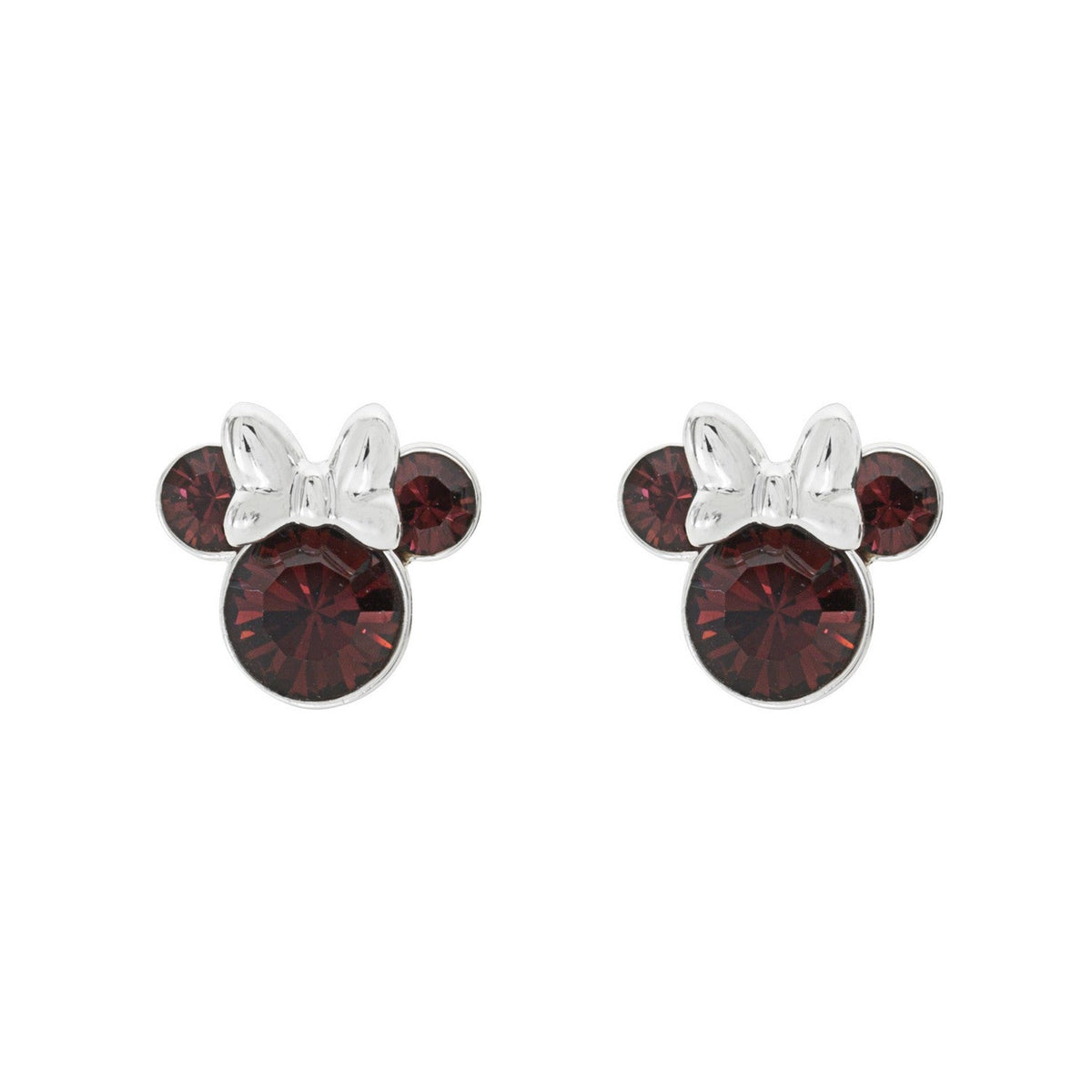 Disney Mickey & Minnie Sterling Silver 925 Mouse January Birthstone Crystal Stud Earrings E905162RJANL.PH
