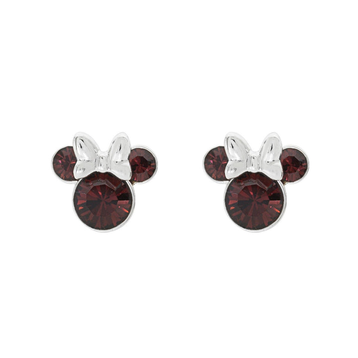 Disney Mickey & Minnie Sterling Silver 925 Mouse January Birthstone Crystal Stud Earrings E905162RJANL.PH