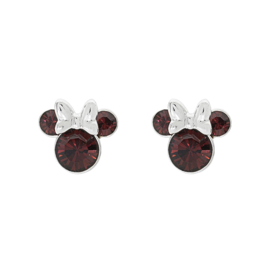 Disney Mickey & Minnie Sterling Silver Mouse January Birthstone Crystal Stud Earrings E905162RJANL PH