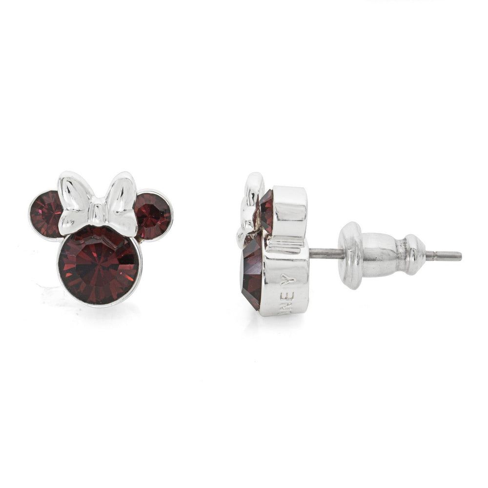 Disney Mickey & Minnie Sterling Silver Mouse January Birthstone Crystal Stud Earrings E905162RJANL PH