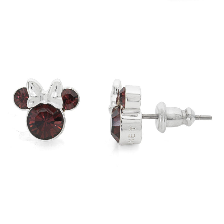 Disney Mickey & Minnie Sterling Silver 925 Mouse January Birthstone Crystal Stud Earrings E905162RJANL.PH