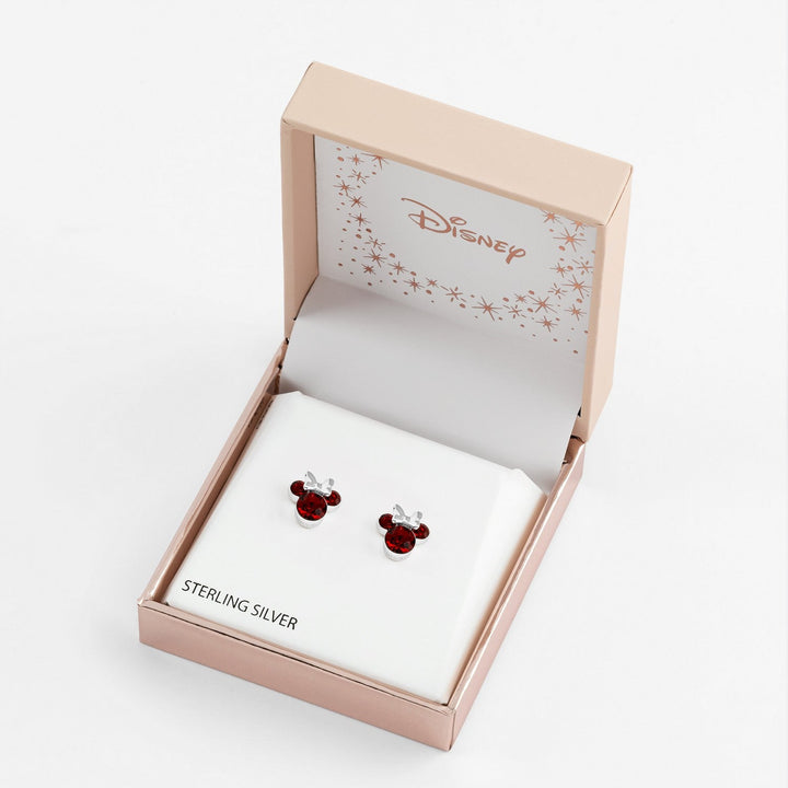Disney Mickey & Minnie Sterling Silver 925 Mouse January Birthstone Crystal Stud Earrings E905162RJANL.PH