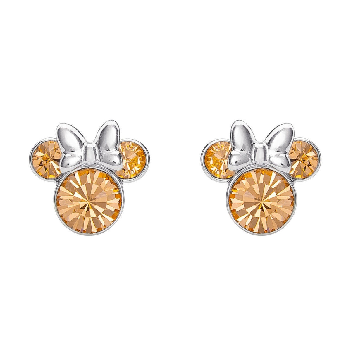 Disney Mickey & Minnie Sterling Silver 925 Mouse June Birthstone Crystal Stud Orange Earrings E905162RJUNL.PH