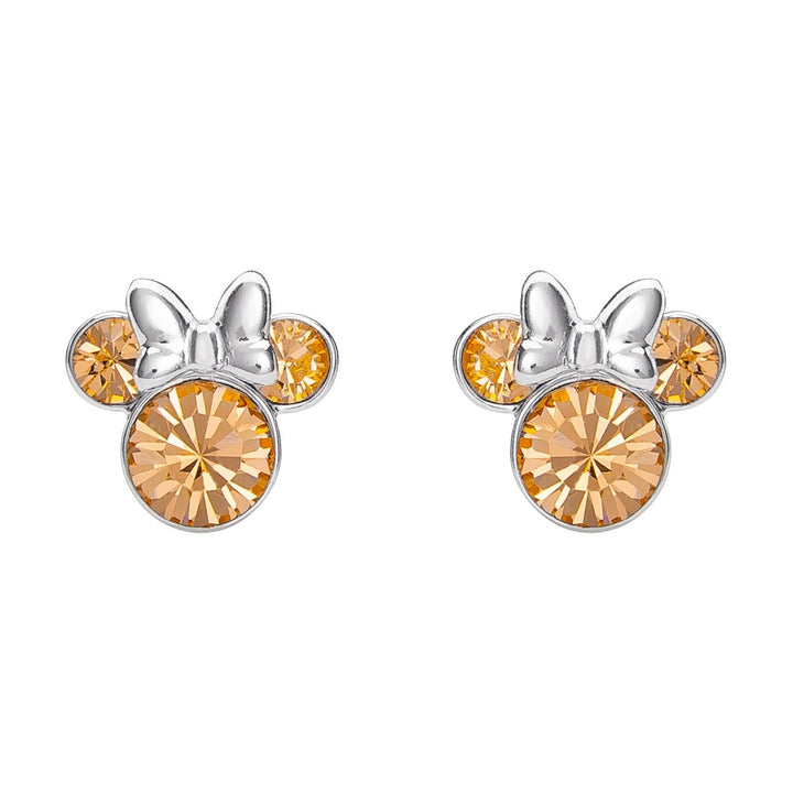 Disney Mickey & Minnie Sterling Silver 925 Mouse June Birthstone Crystal Stud Orange Earrings E905162RJUNL.PH