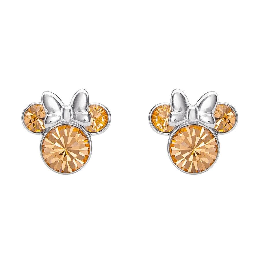 Disney Mickey & Minnie Sterling Silver Mouse June Birthstone Crystal Stud Orange Earrings E905162RJUNL PH