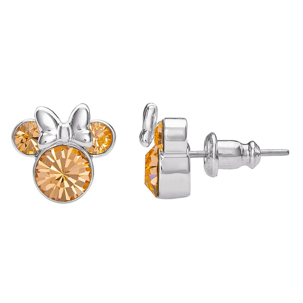 Disney Mickey & Minnie Sterling Silver Mouse June Birthstone Crystal Stud Orange Earrings E905162RJUNL PH