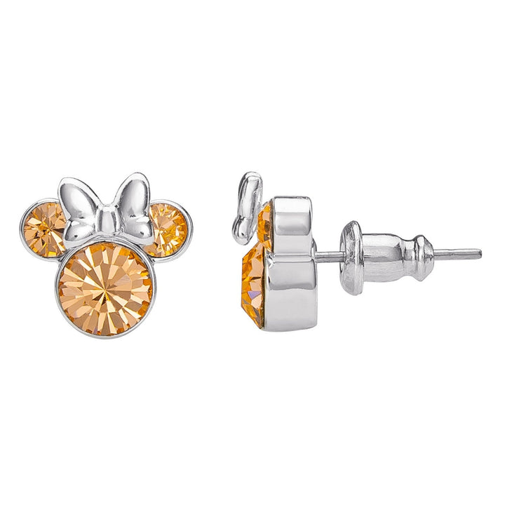 Disney Mickey & Minnie Sterling Silver 925 Mouse June Birthstone Crystal Stud Orange Earrings E905162RJUNL.PH