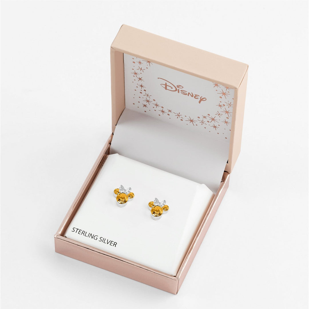 Disney Mickey & Minnie Sterling Silver 925 Mouse June Birthstone Crystal Stud Orange Earrings E905162RJUNL.PH