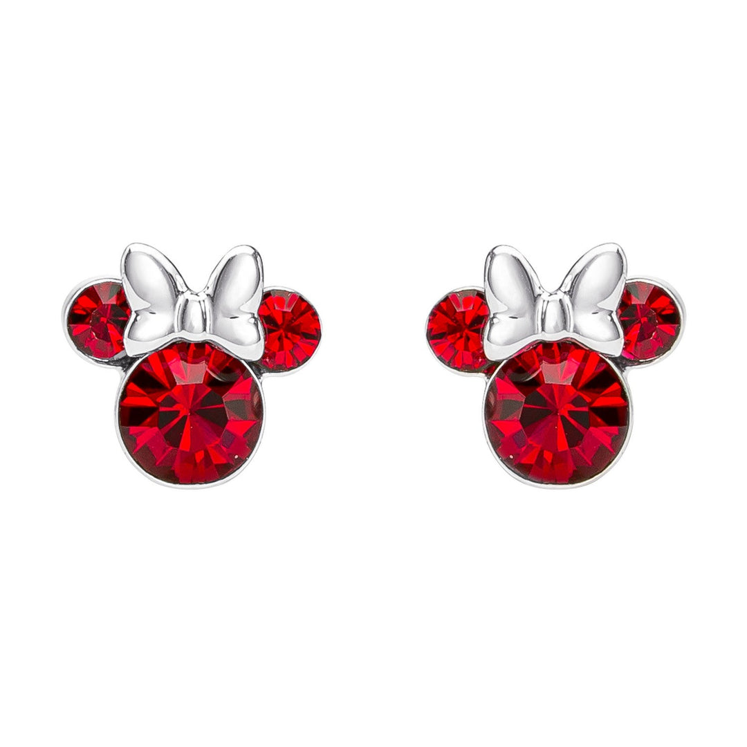 Disney Mickey & Minnie Sterling Silver 925 Mouse July Birthstone Crystal Stud Red Earrings E905162RJUYL.PH