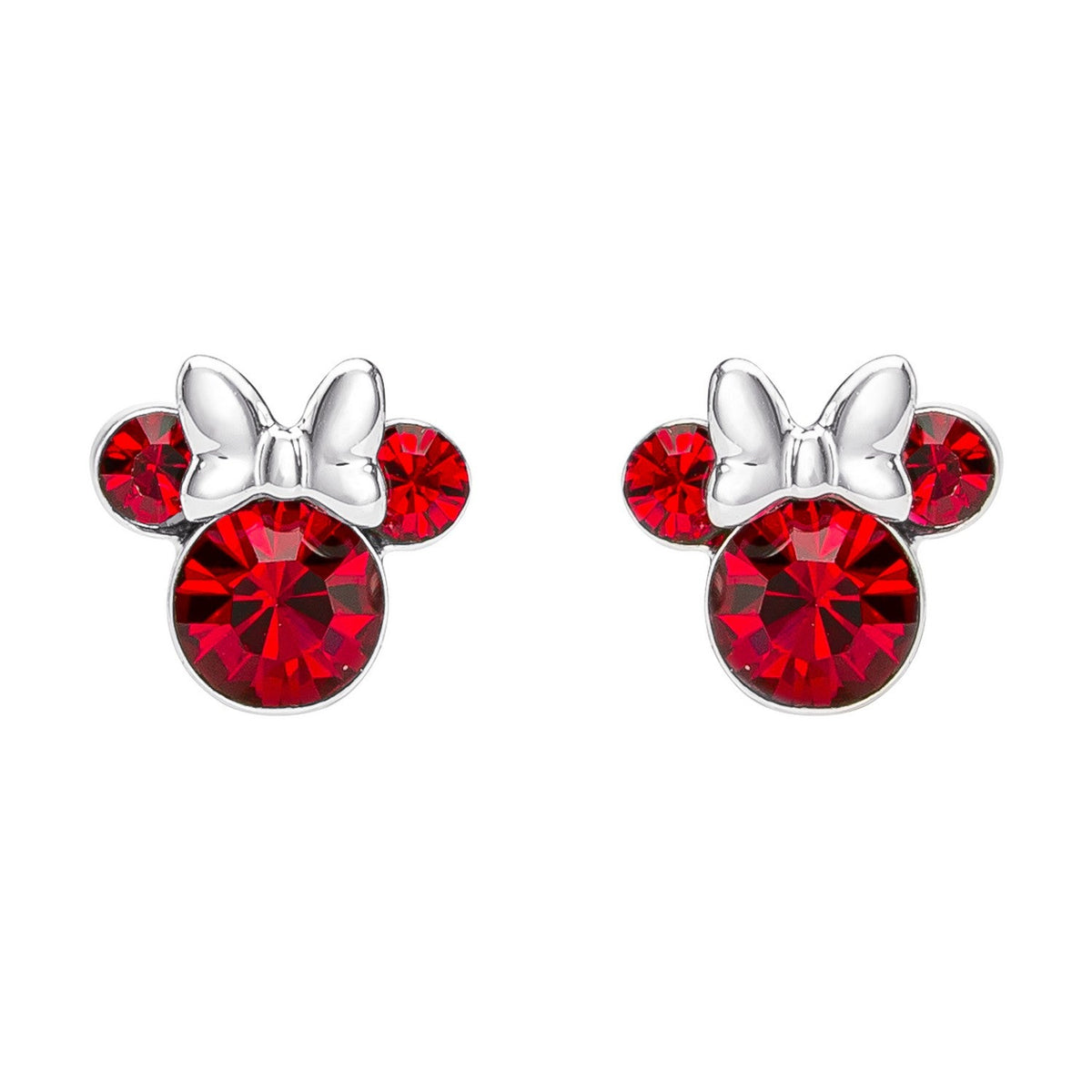 Disney Mickey & Minnie Sterling Silver 925 Mouse July Birthstone Crystal Stud Red Earrings E905162RJUYL.PH