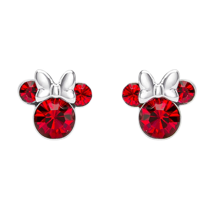 Disney Mickey & Minnie Sterling Silver Mouse July Birthstone Crystal Stud Red Earrings E905162RJUYL PH