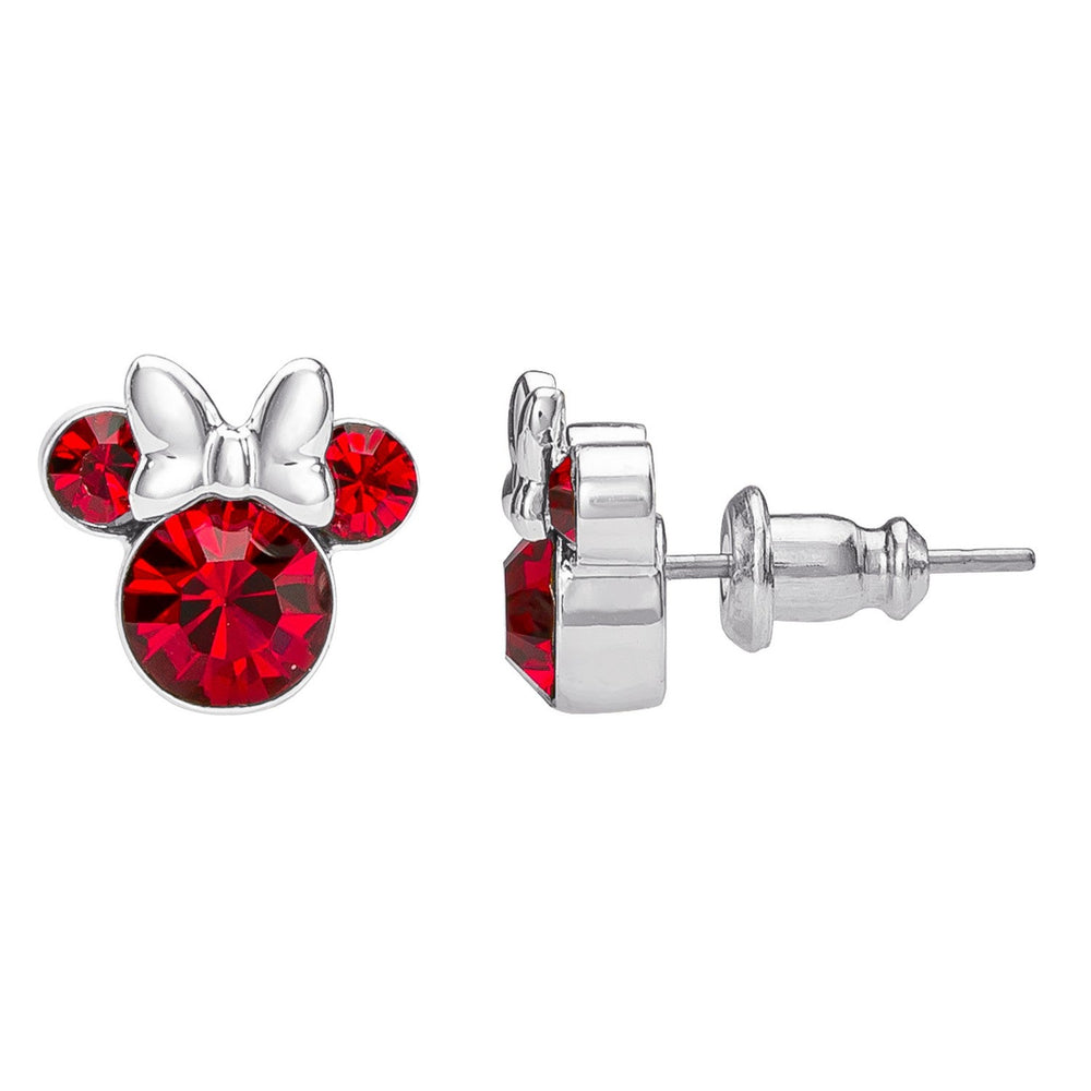 Disney Mickey & Minnie Sterling Silver Mouse July Birthstone Crystal Stud Red Earrings E905162RJUYL PH