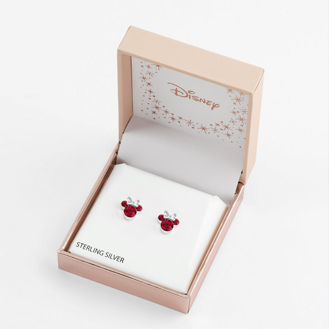 Disney Mickey & Minnie Sterling Silver 925 Mouse July Birthstone Crystal Stud Red Earrings E905162RJUYL.PH