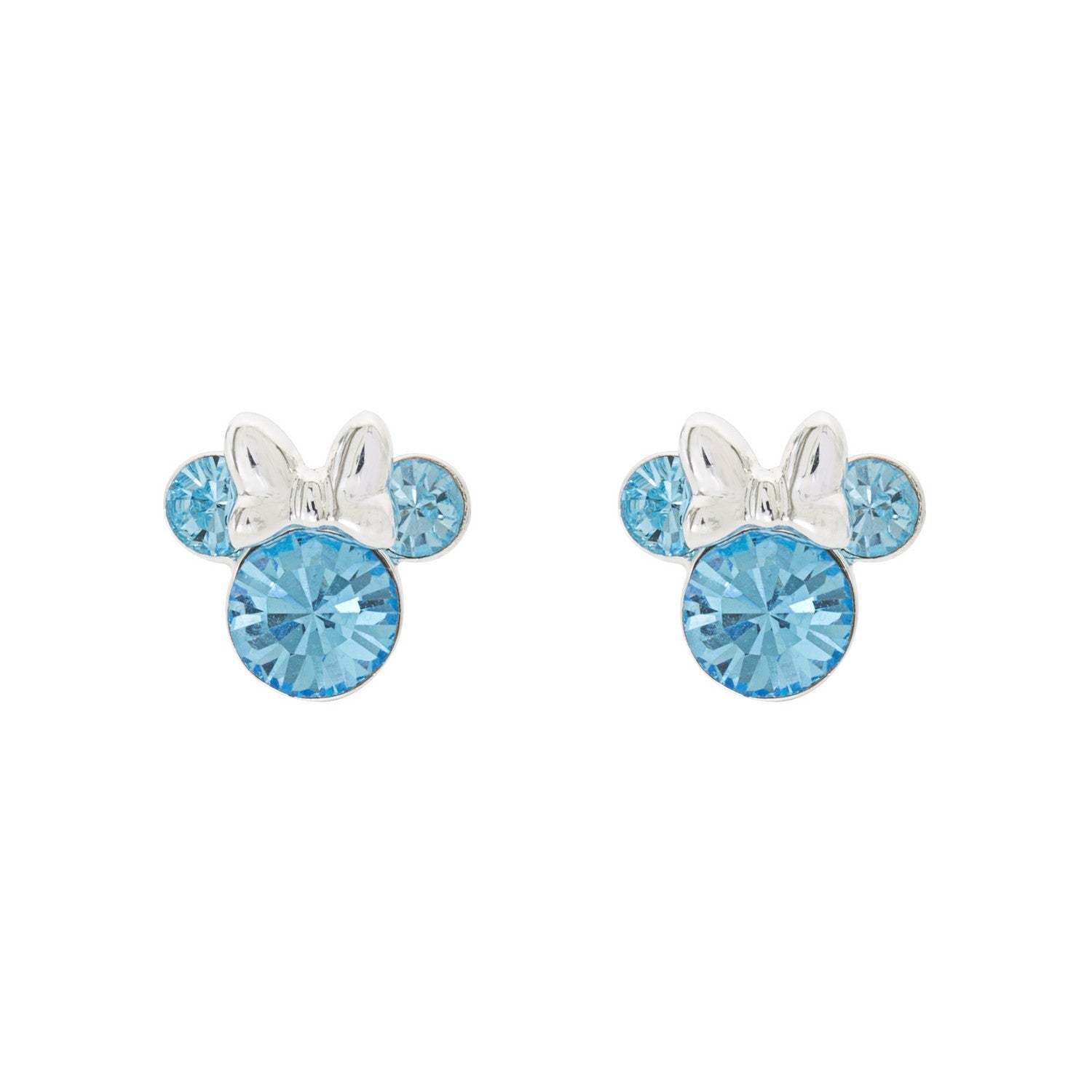 Disney Mickey & Minnie Sterling Silver 925 Mouse March Birthstone Crystal Stud Earrings E905162RMARL.PH
