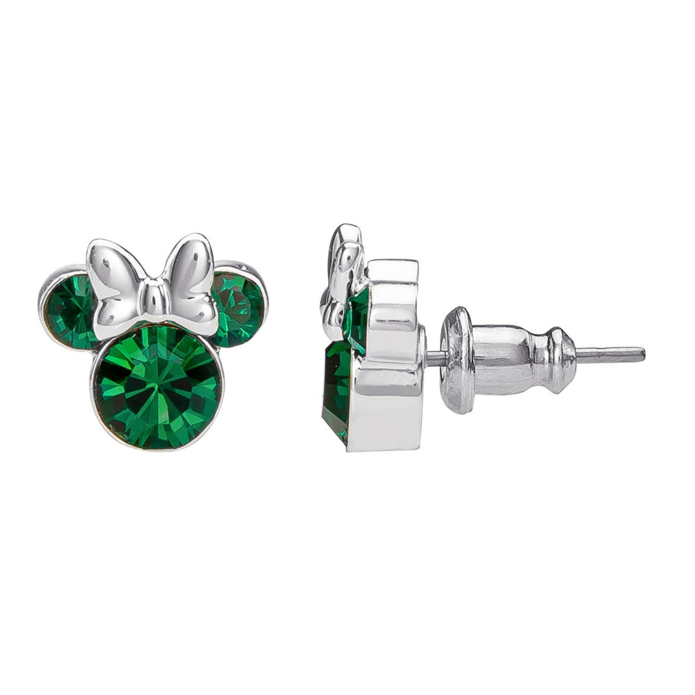 Disney Mickey & Minnie Sterling Silver Mouse May Birthstone Crystal Stud Earrings E905162RMAYL PH