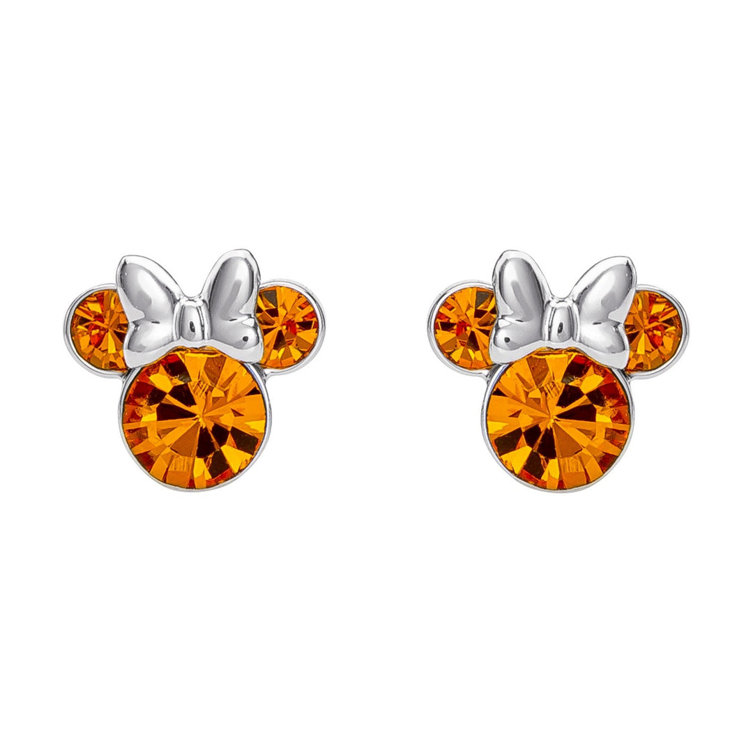Disney Mickey & Minnie Sterling Silver 925 Mouse November Birthstone Crystal Stud Orange Earrings E905162RNOVL.PH