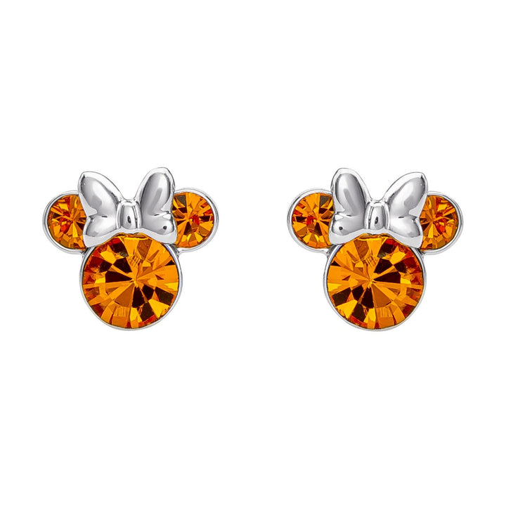 Disney Mickey & Minnie Sterling Silver 925 Mouse November Birthstone Crystal Stud Orange Earrings E905162RNOVL.PH