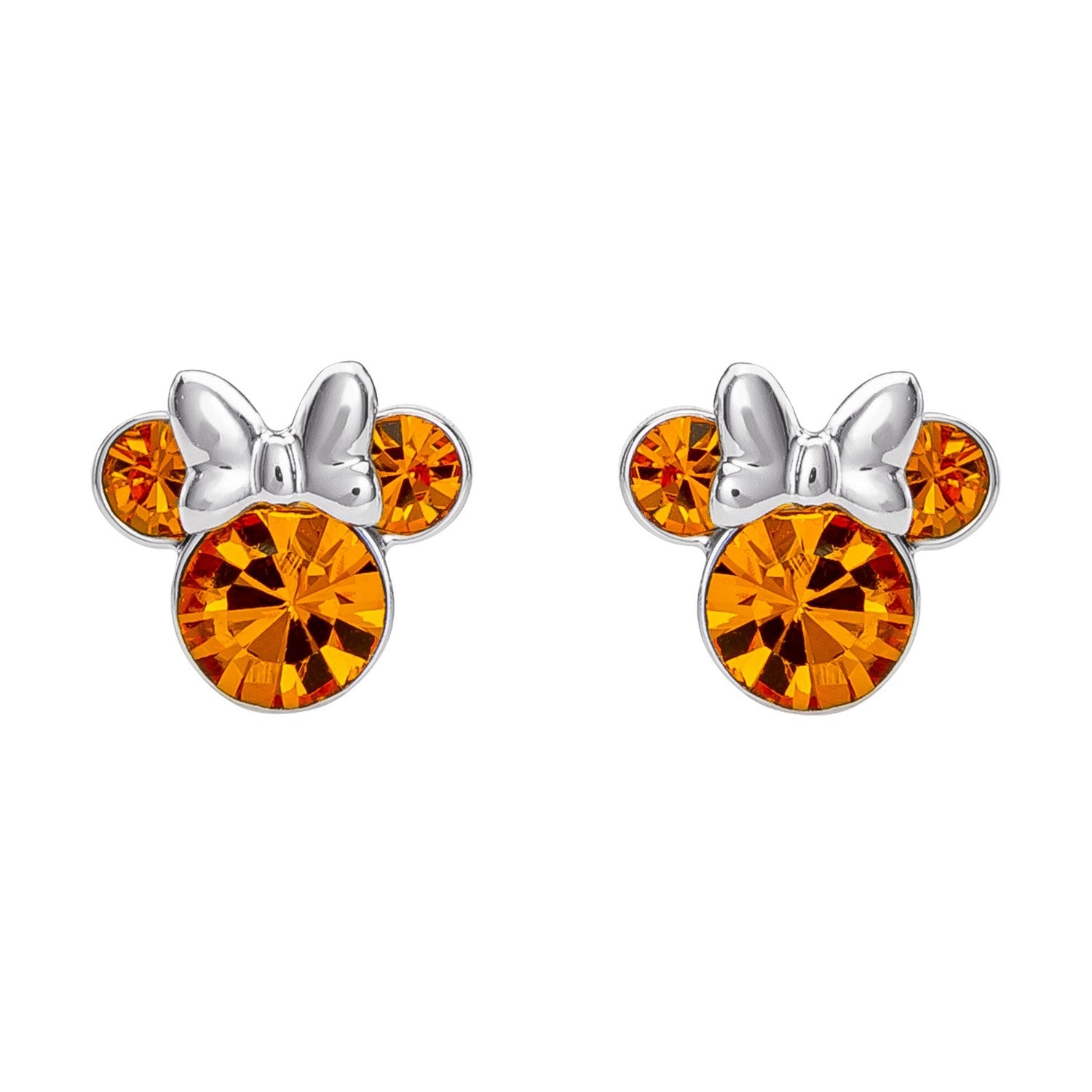 Disney Mickey & Minnie Sterling Silver 925 Mouse November Birthstone Crystal Stud Orange Earrings E905162RNOVL.PH