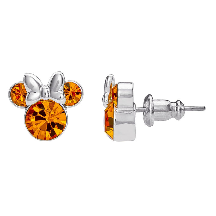 Disney Mickey & Minnie Sterling Silver 925 Mouse November Birthstone Crystal Stud Orange Earrings E905162RNOVL.PH