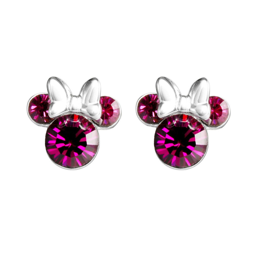 Disney Mickey & Minnie Sterling Silver 925 Mouse October Birthstone Crystal Stud Pink Earrings E905162ROCTL.PH