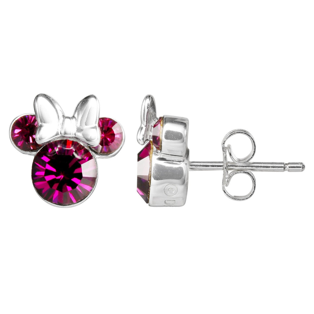 Disney Mickey & Minnie Sterling Silver Mouse October Birthstone Crystal Stud Pink Earrings E905162ROCTL PH