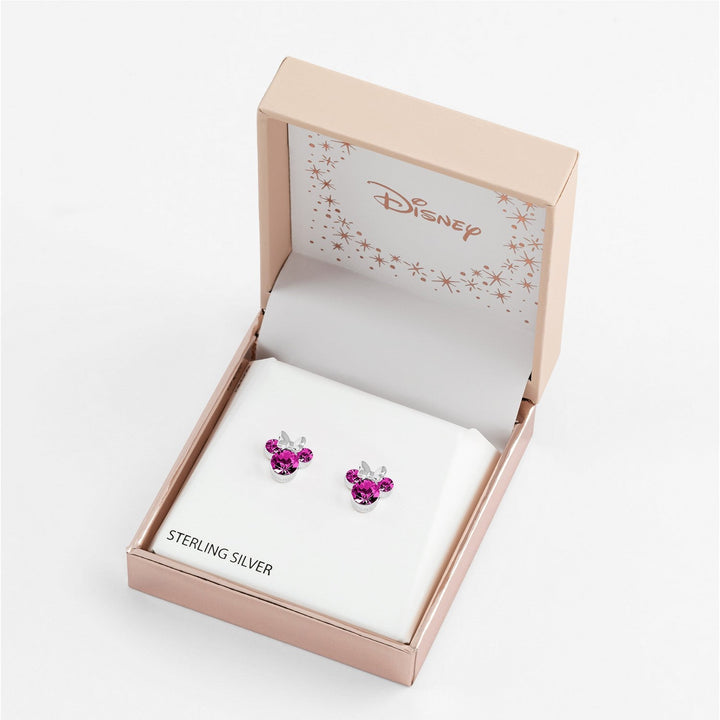 Disney Mickey & Minnie Sterling Silver 925 Mouse October Birthstone Crystal Stud Pink Earrings E905162ROCTL.PH
